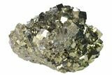 Cubic Pyrite & Quartz Crystal Association - Peru #136196-3